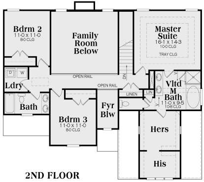 Second Floor for House Plan #009-00100
