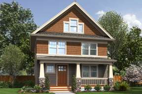 Narrow Lot House Plan #2559-00033 Elevation Photo