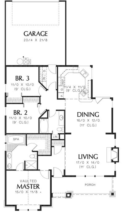 Floorplan1 for House Plan #2559-00045