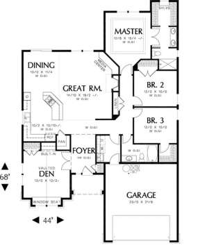 Floorplan 1 for House Plan #2559-00046