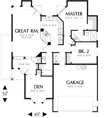 Floorplan1 for House Plan #2559-00048