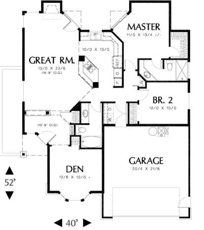 Floorplan 1 for House Plan #2559-00048