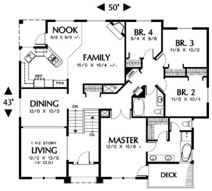 Floorplan 2 for House Plan #2559-00049