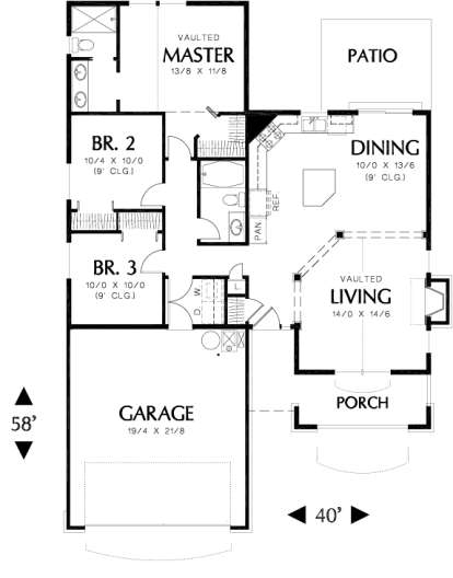 Floorplan 1 for House Plan #2559-00052