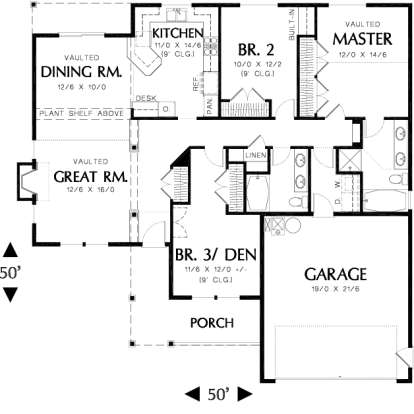 Floorplan 1 for House Plan #2559-00054
