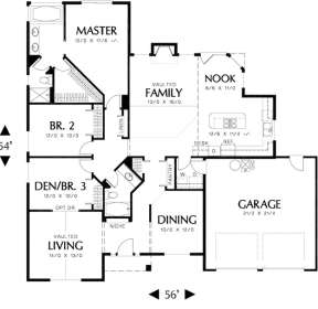Floorplan 1 for House Plan #2559-00055