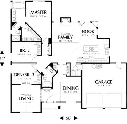 Floorplan1 for House Plan #2559-00055