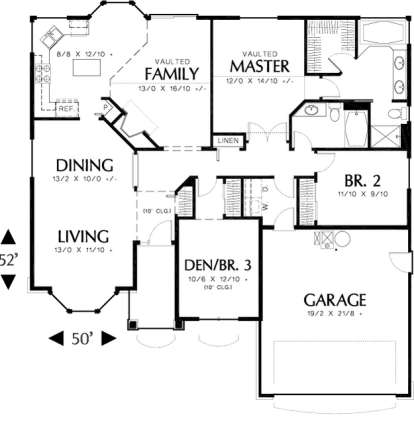 Floorplan 1 for House Plan #2559-00058