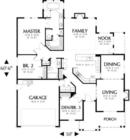 Floorplan 1 for House Plan #2559-00060