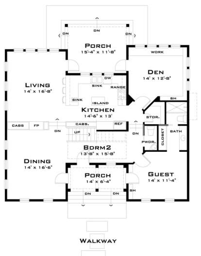 First Floor for House Plan #028-00056
