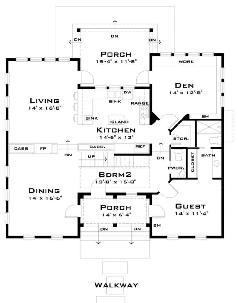 House Plan House Plan #1184 Drawing 1
