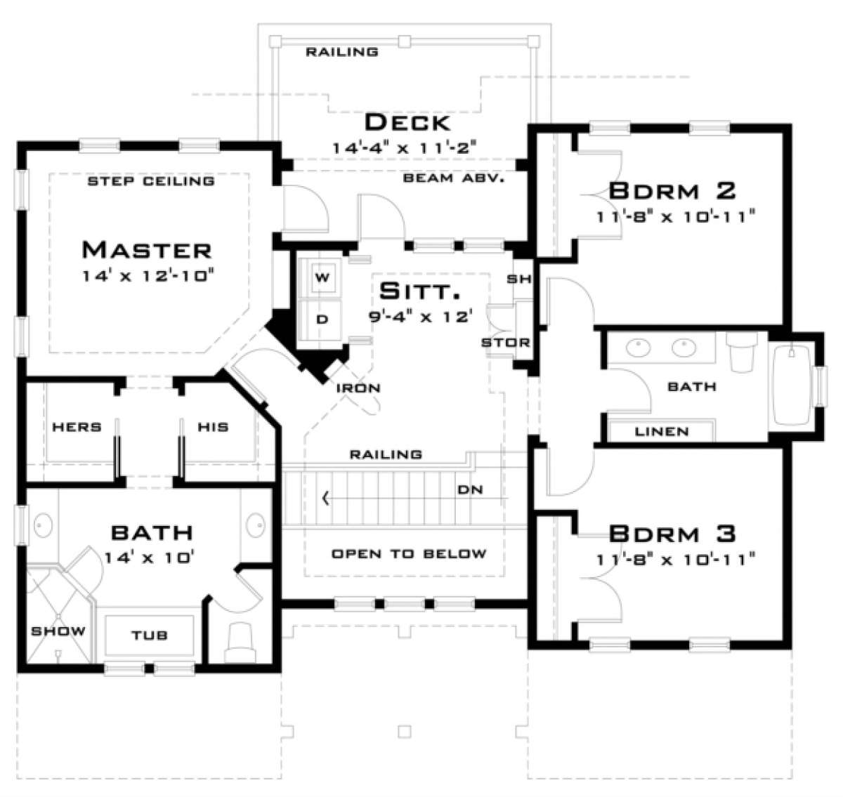 Second Floor for House Plan #028-00056