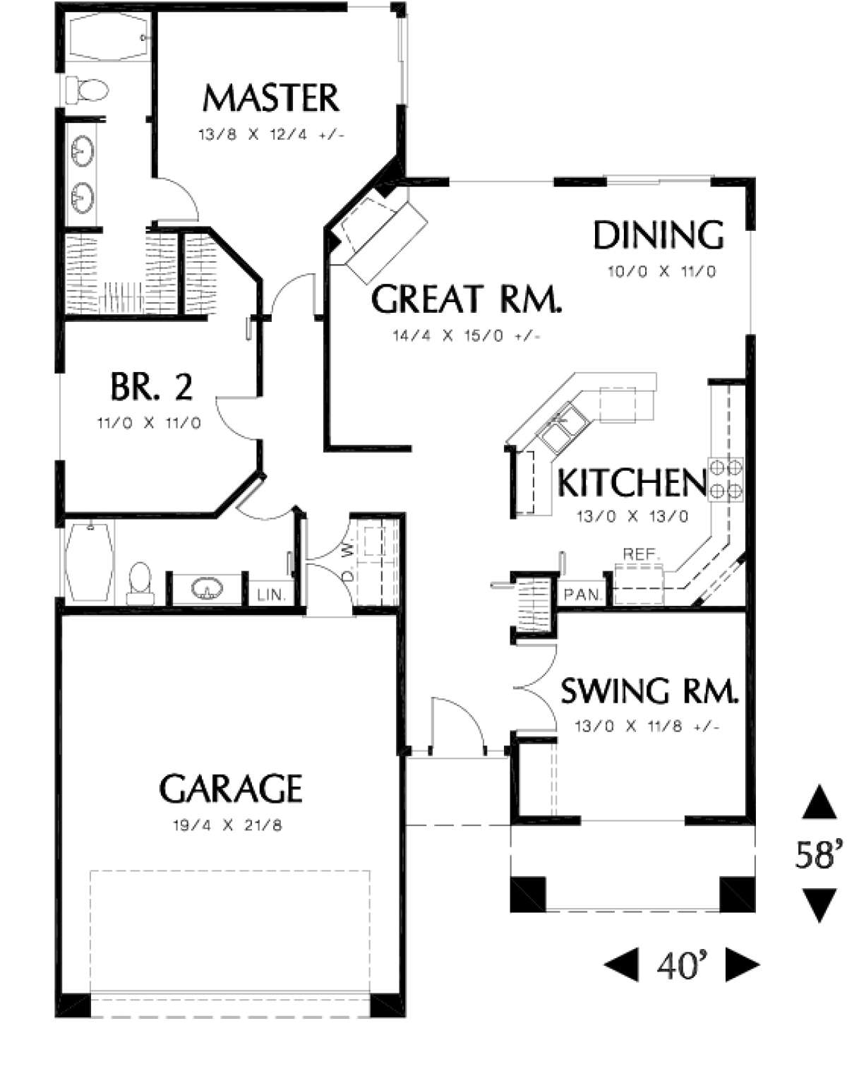 Floorplan 1 for House Plan #2559-00064