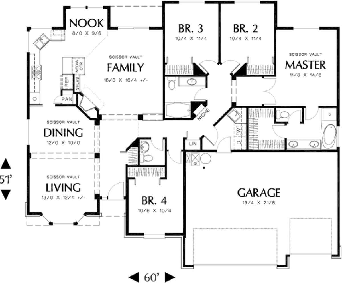 Floorplan 1 for House Plan #2559-00065