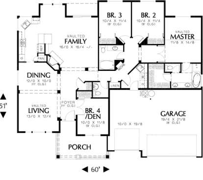 Floorplan 1 for House Plan #2559-00066