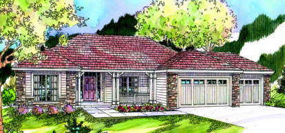 European House Plan #035-00354 Elevation Photo