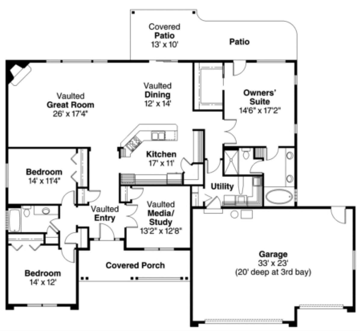Floorplan 1 for House Plan #035-00354