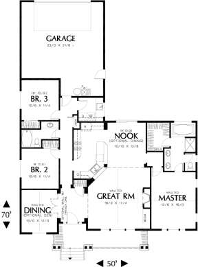 Floorplan 1 for House Plan #2559-00073