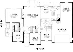 Floorplan 1 for House Plan #2559-00075