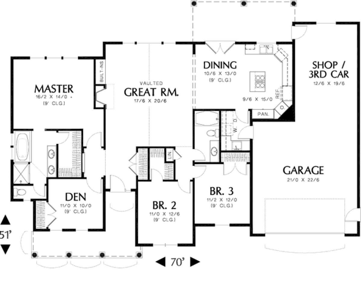 Floorplan 1 for House Plan #2559-00076