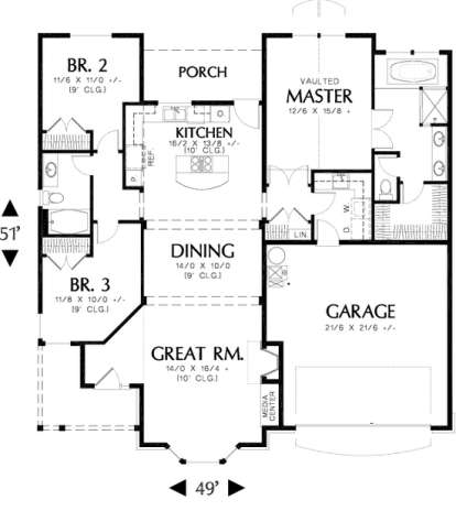 Floorplan1 for House Plan #2559-00078