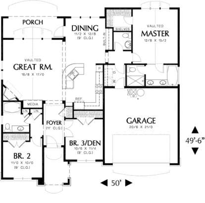 Floorplan 1 for House Plan #2559-00080