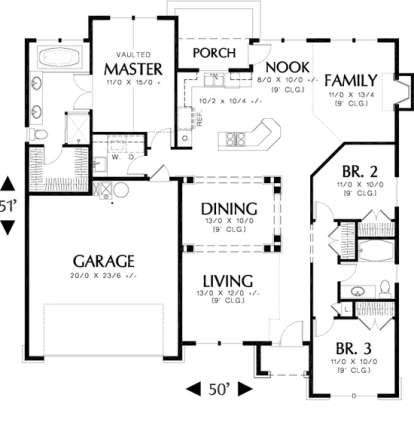 Floorplan1 for House Plan #2559-00081