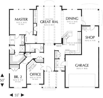 Floorplan1 for House Plan #2559-00085
