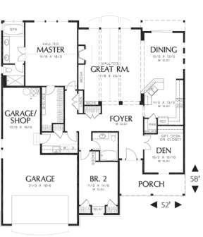 Floorplan 1 for House Plan #2559-00088