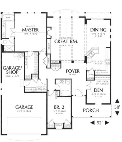 Floorplan 1 for House Plan #2559-00088