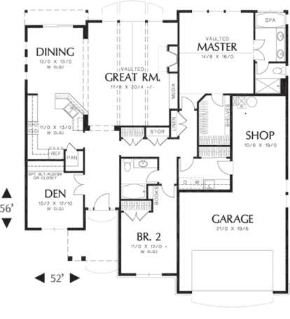 Floorplan1 for House Plan #2559-00089