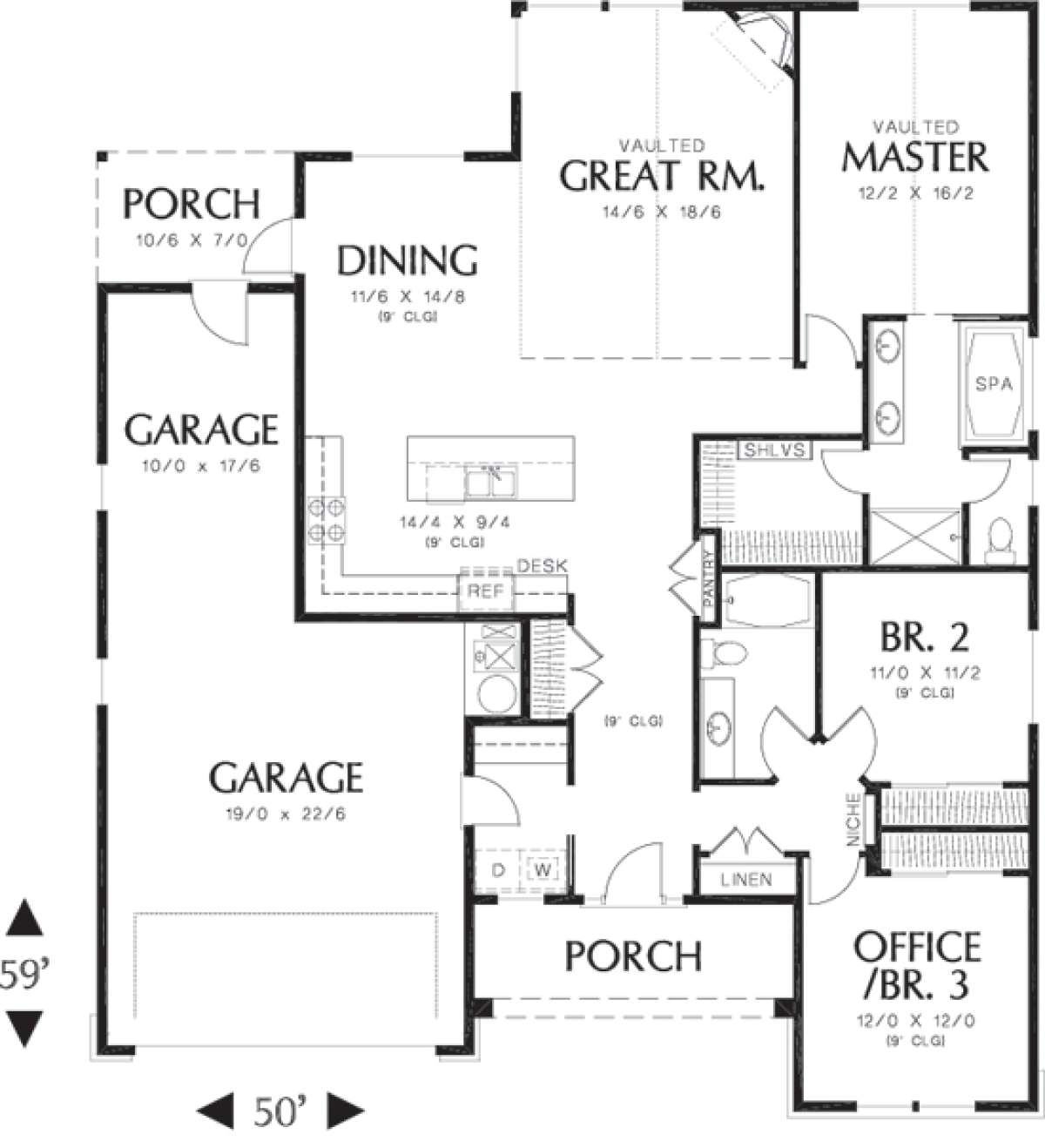 Floorplan 1 for House Plan #2559-00092