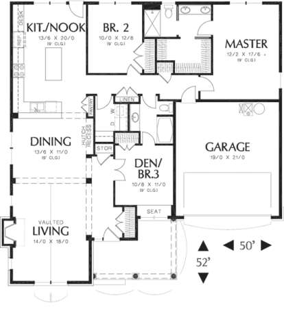 Floorplan1 for House Plan #2559-00095