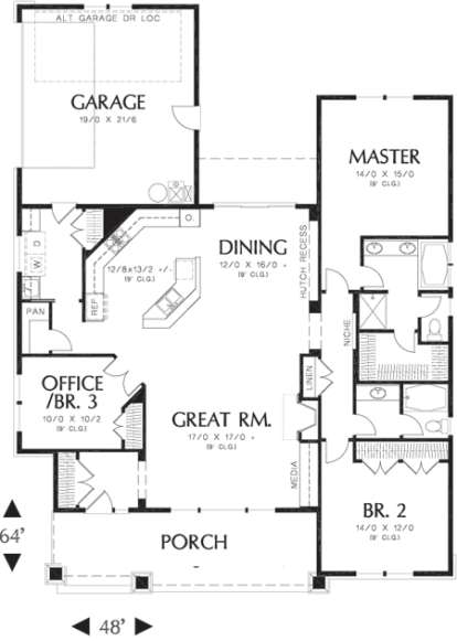 Floorplan1 for House Plan #2559-00096