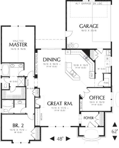 Floorplan 1 for House Plan #2559-00097