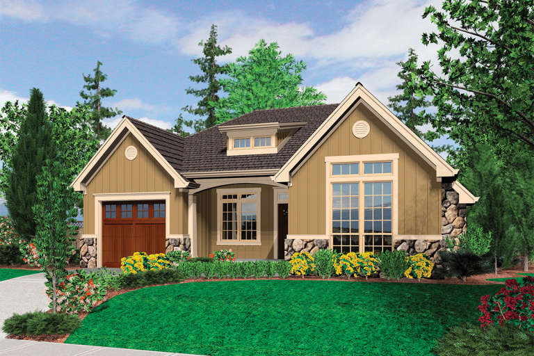 Narrow Lot House Plan #2559-00099 Elevation Photo