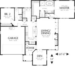 Floorplan 1 for House Plan #2559-00100