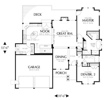Floorplan 2 for House Plan #2559-00110