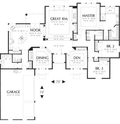 Floorplan1 for House Plan #2559-00118