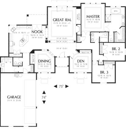 Floorplan 1 for House Plan #2559-00118