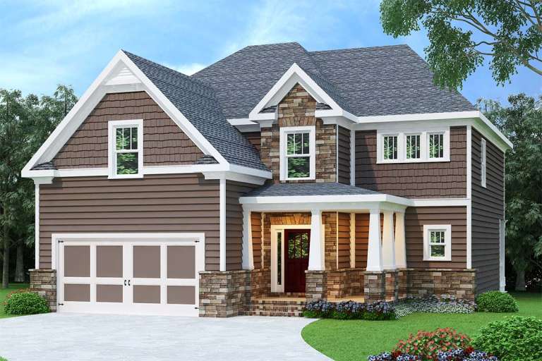 Craftsman House Plan #009-00101 Elevation Photo