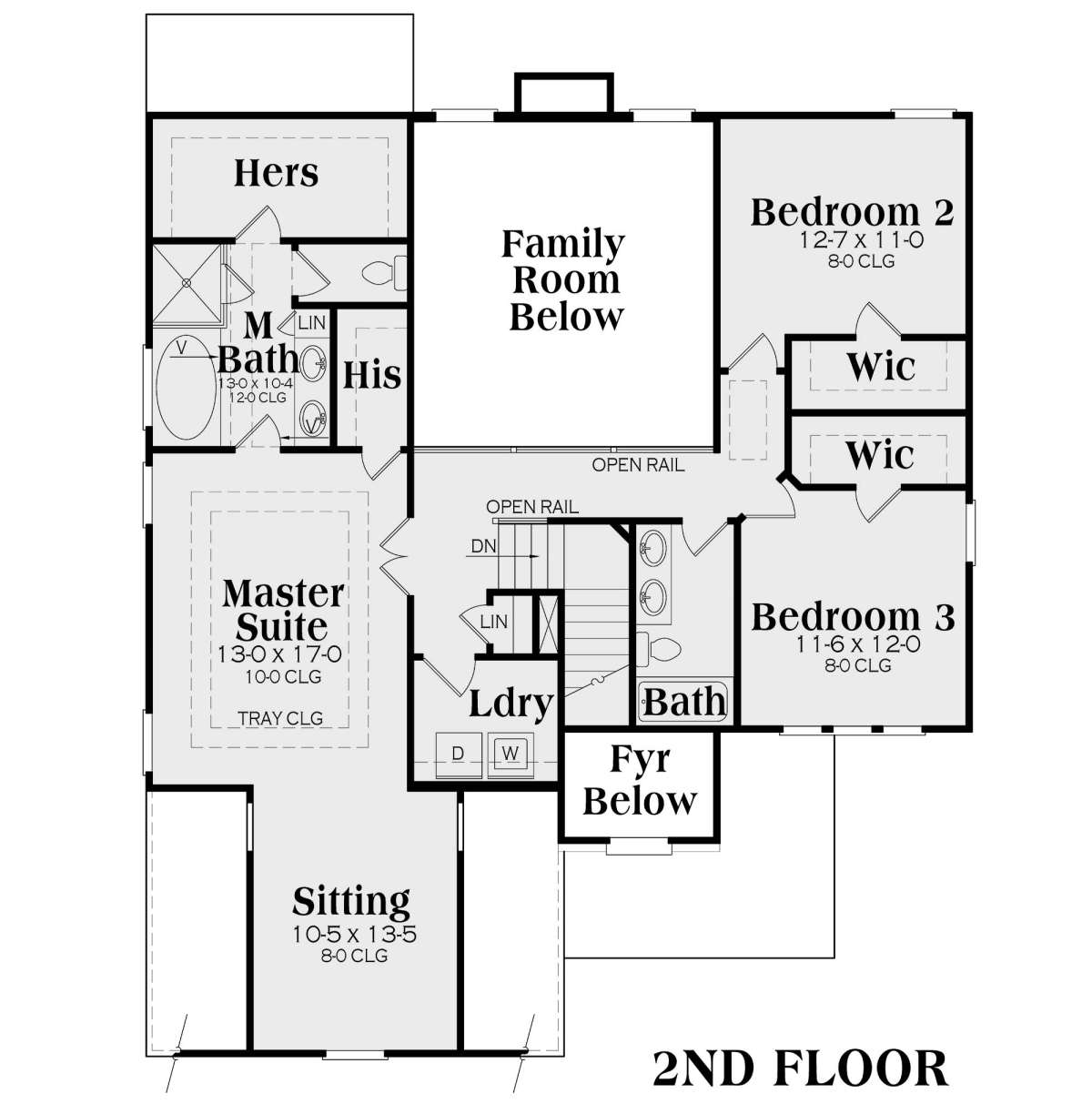Second Floor for House Plan #009-00101