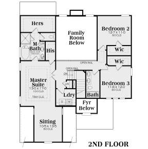 Second Floor for House Plan #009-00101