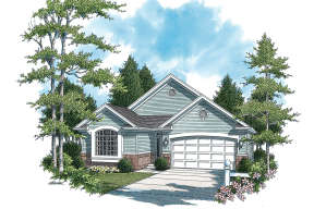 Narrow Lot House Plan #2559-00124 Elevation Photo