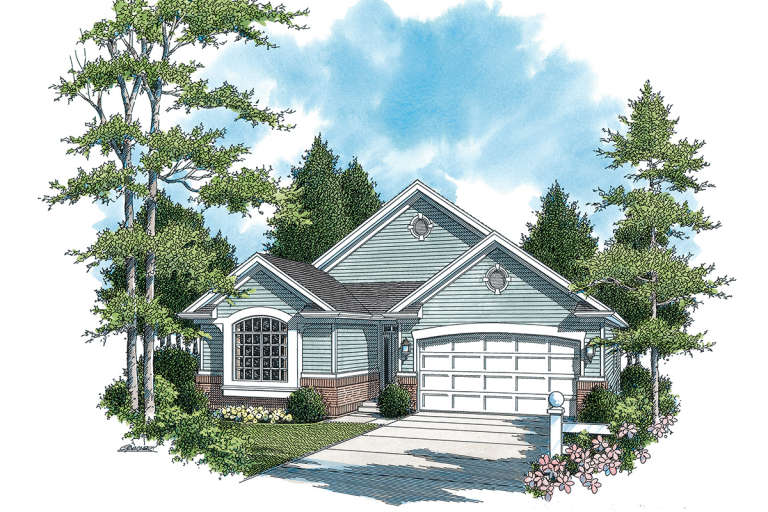 Narrow Lot House Plan #2559-00124 Elevation Photo