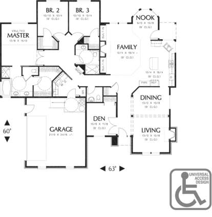 Floorplan 1 for House Plan #2559-00130