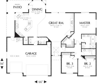 Floorplan1 for House Plan #2559-00132