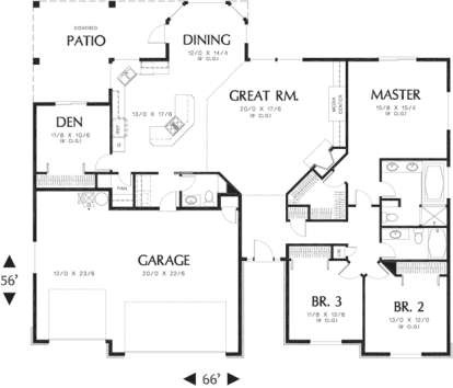 Floorplan 1 for House Plan #2559-00133