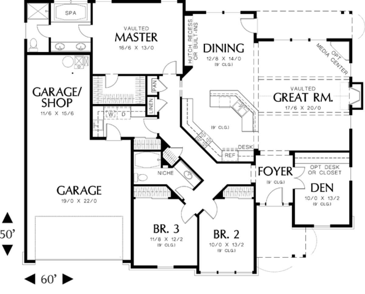 Floorplan 1 for House Plan #2559-00137