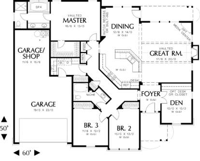 Floorplan1 for House Plan #2559-00137